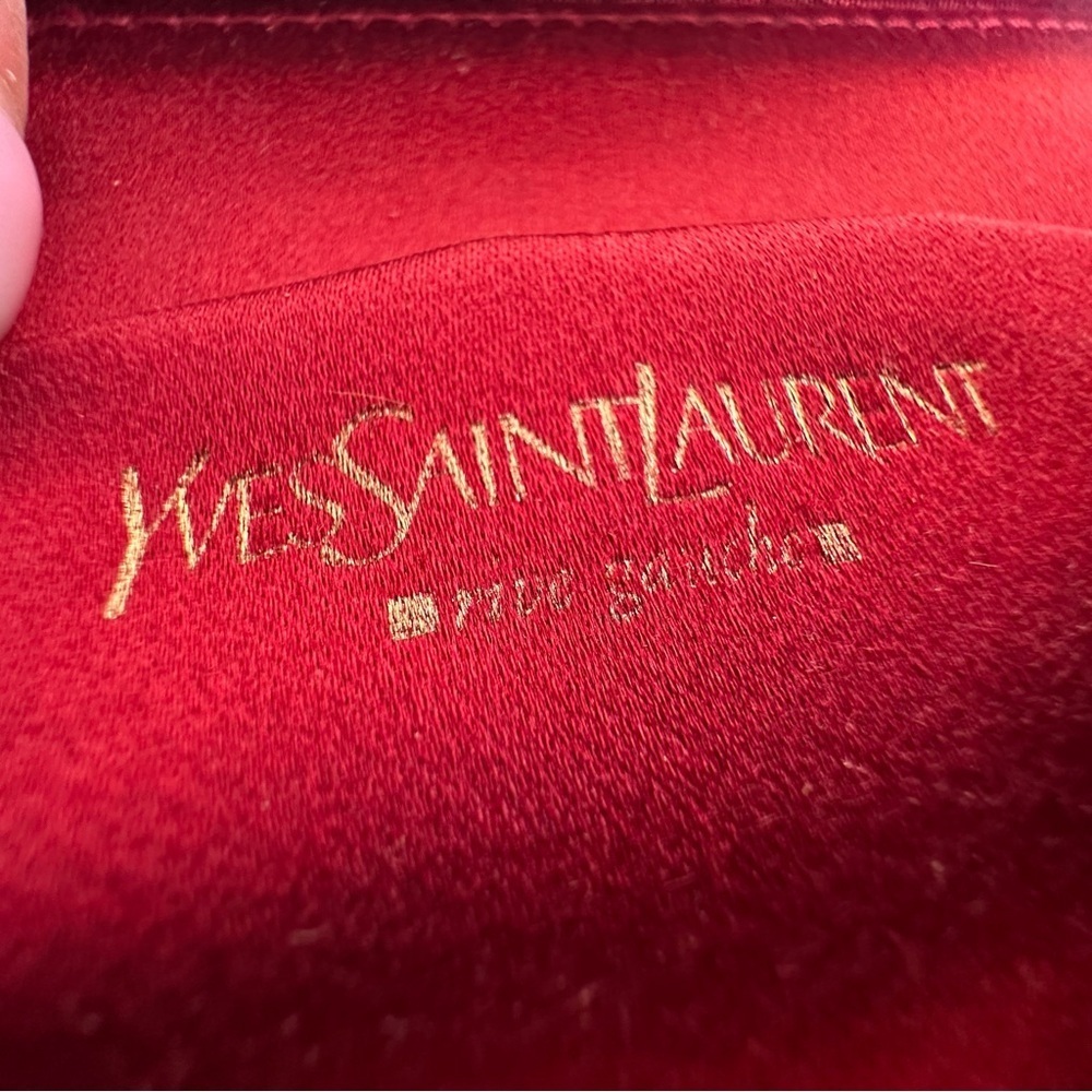 Rare Vintage Yves Saint Laurent Jeweled Patent Leather Minaudière Clutch - Picture 10 of 14